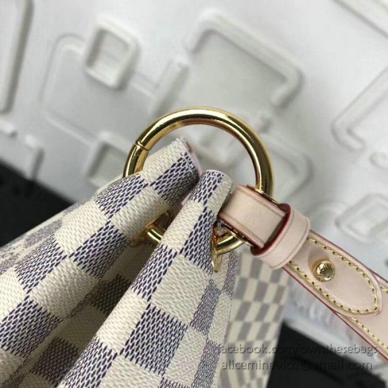 Graceful MM Damier Azur Canvas Rose Ballerine N42233