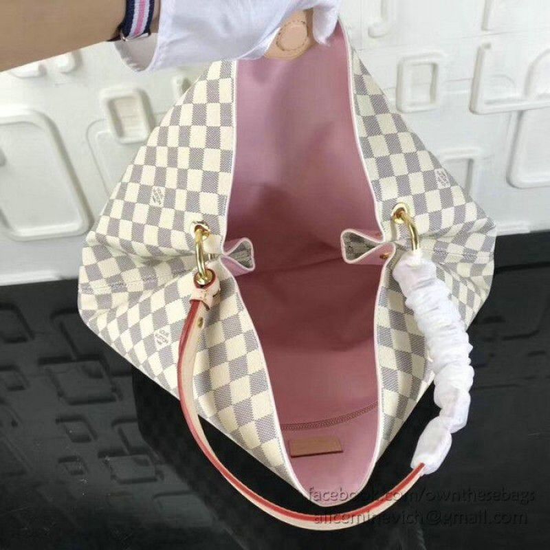 Graceful MM Damier Azur Canvas Rose Ballerine N42233
