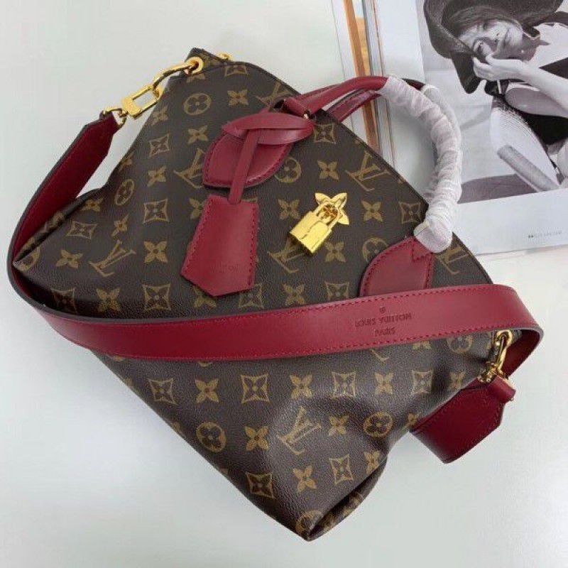 Flower Zipped Tote BB Monogram Canvas M44350 Red