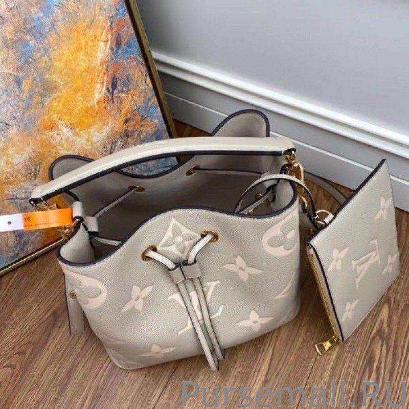 NeoNoe MM Bag In Tourterelle Gray Leather M45555