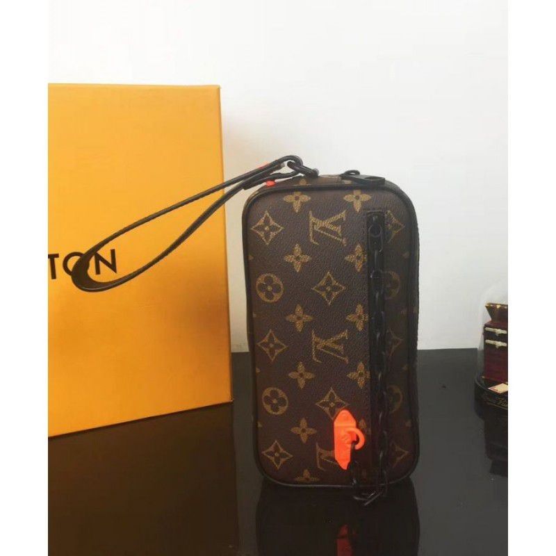 Men Virgil Abhol Chain Clutch M44458 Brown