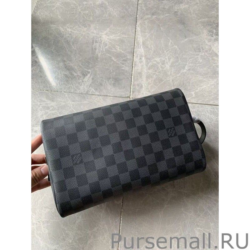 Dopp Kit Toilet Pouch Damier Graphite N40127