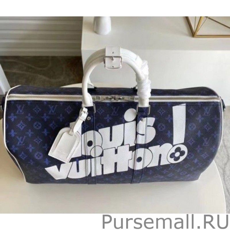 Keepall Bandouliere 55 Blue Monogram M45874