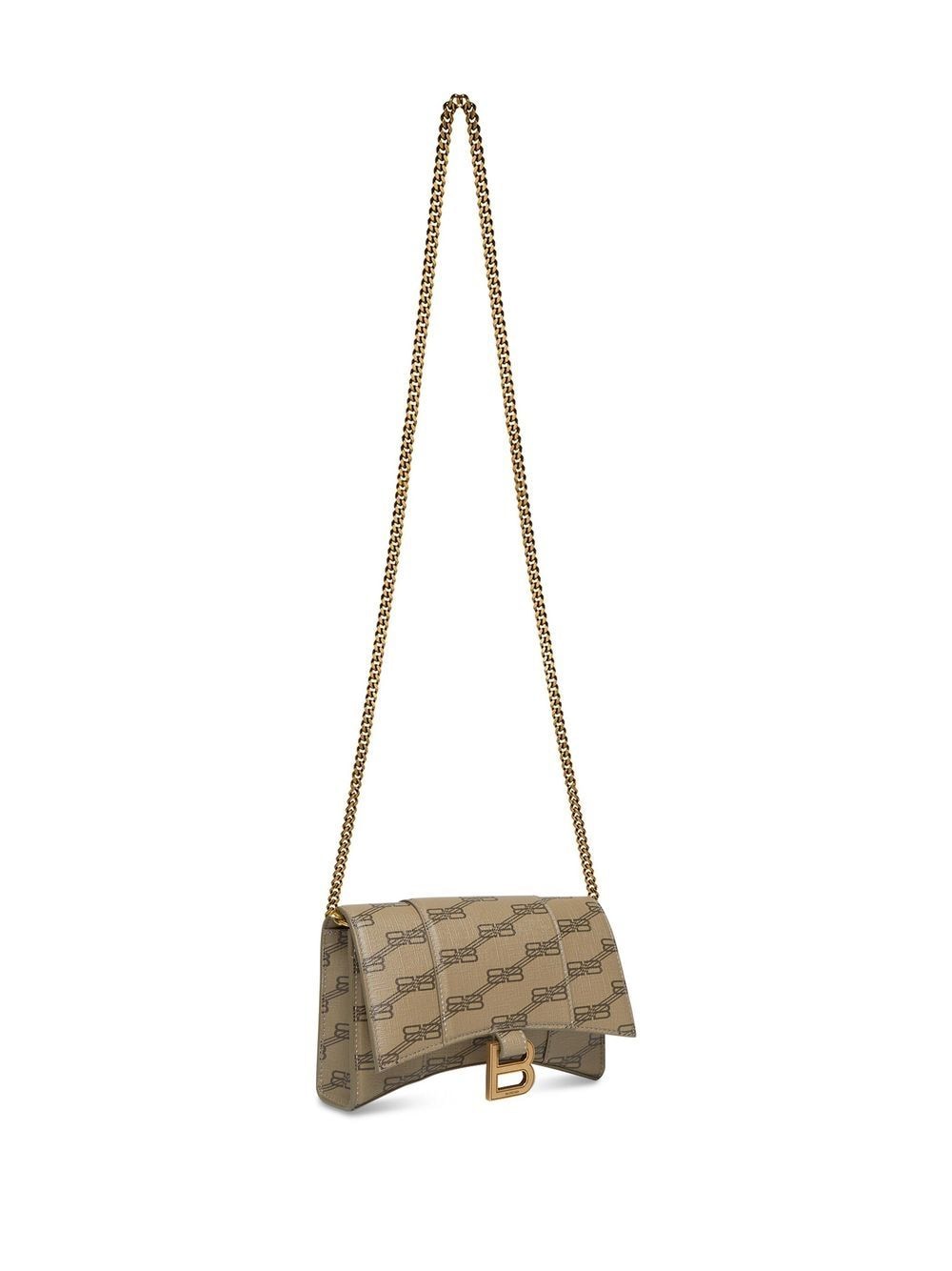 Ba*len*cia*ga hourglass bb-monogram wallet with chain