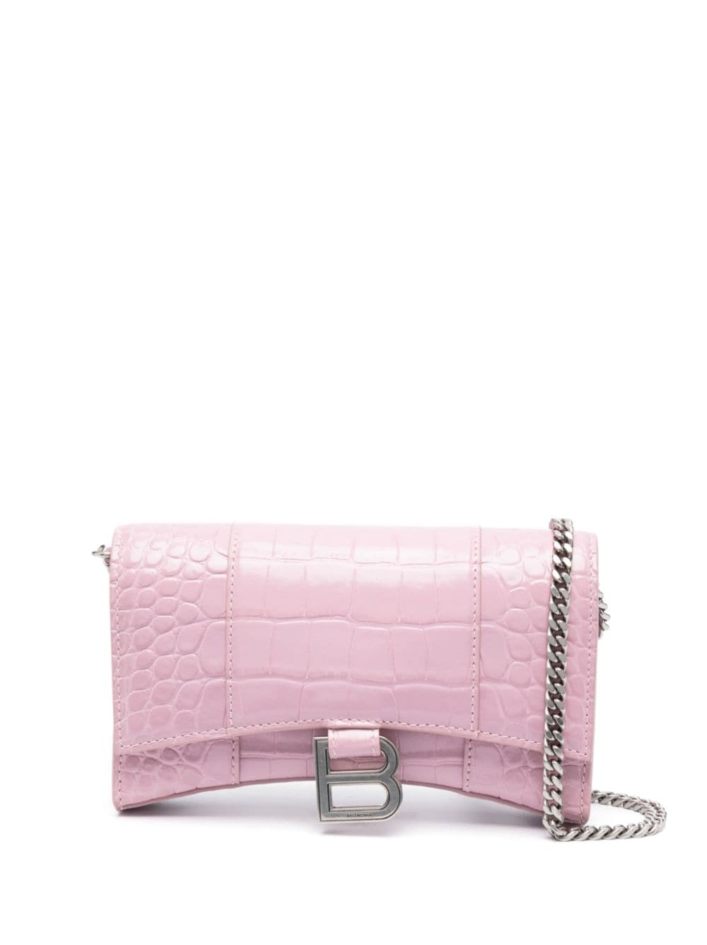 Ba*len*cia*ga hourglass crocodile-effect leather wallet