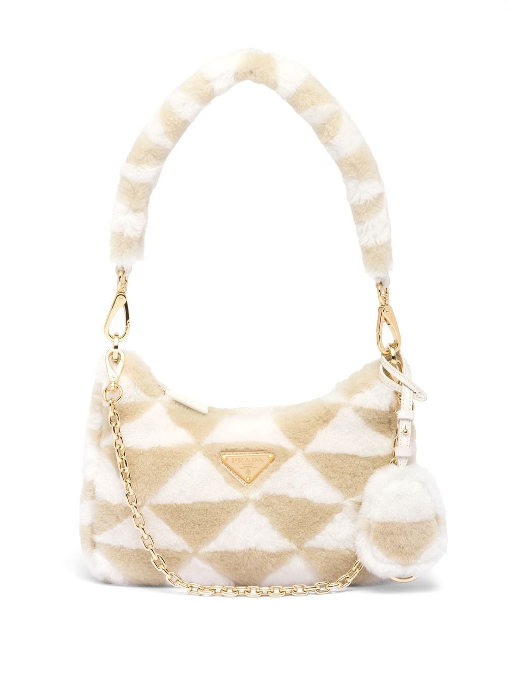 Pra*a re-edition shearling mini bag