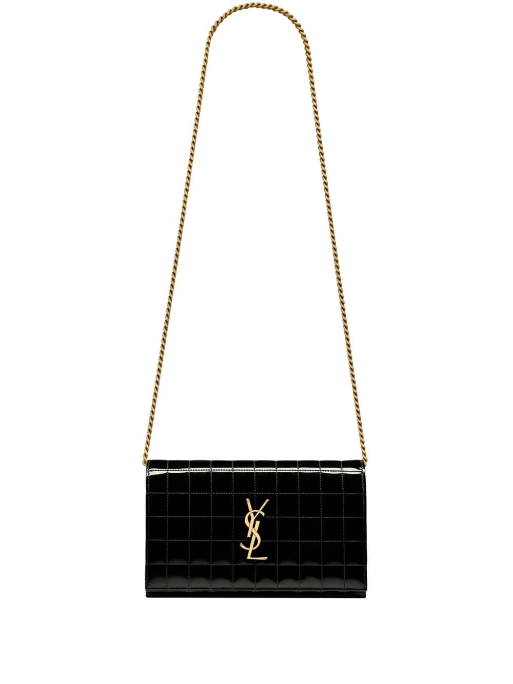 Saint Laurent Cassandre matelassé leather chain wallet