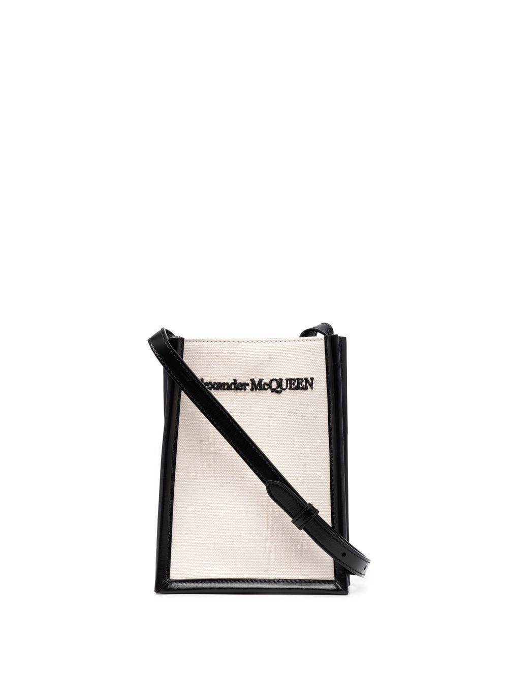 Alexander McQueen embroidered-logo messenger bag