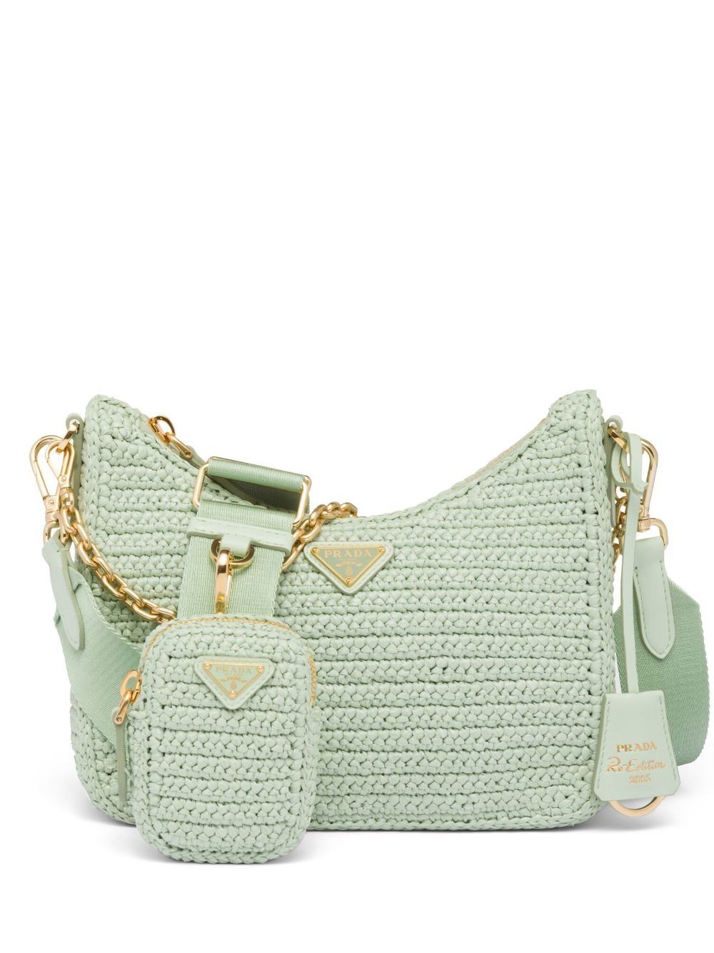 Pra*a re-edition 2005 crochet-knit shoulder bag