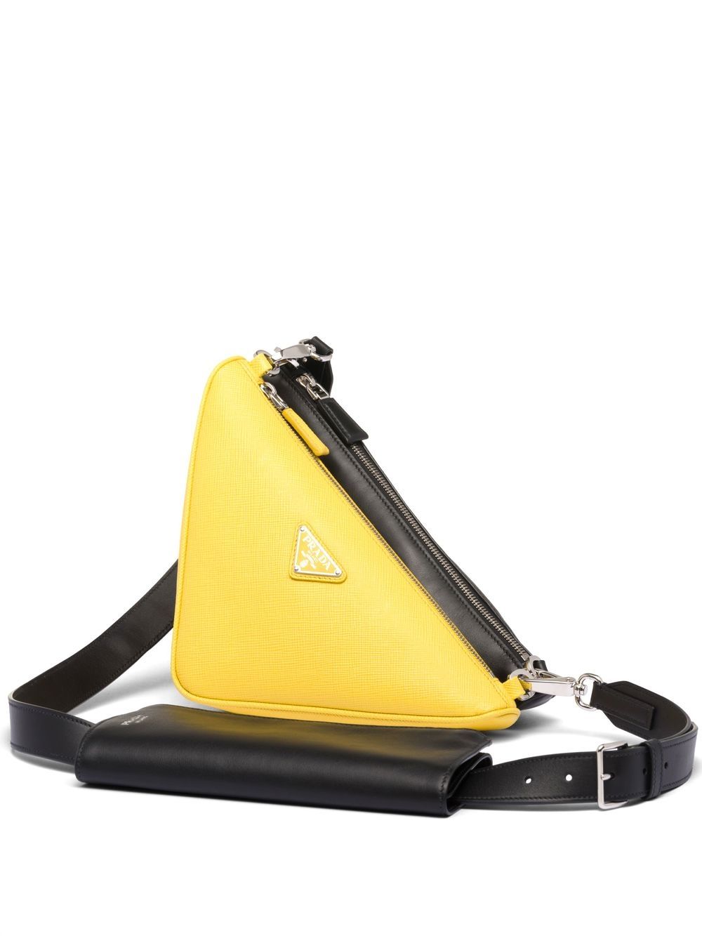 Pra*a triangle double messenger bag