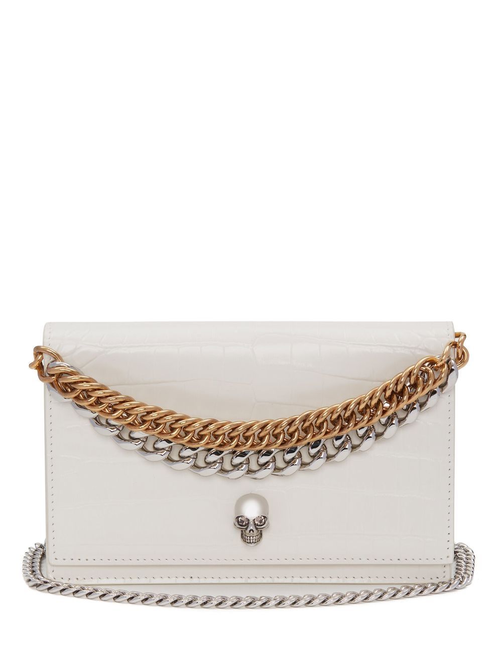 Alexander McQueen leather skull-stud bag