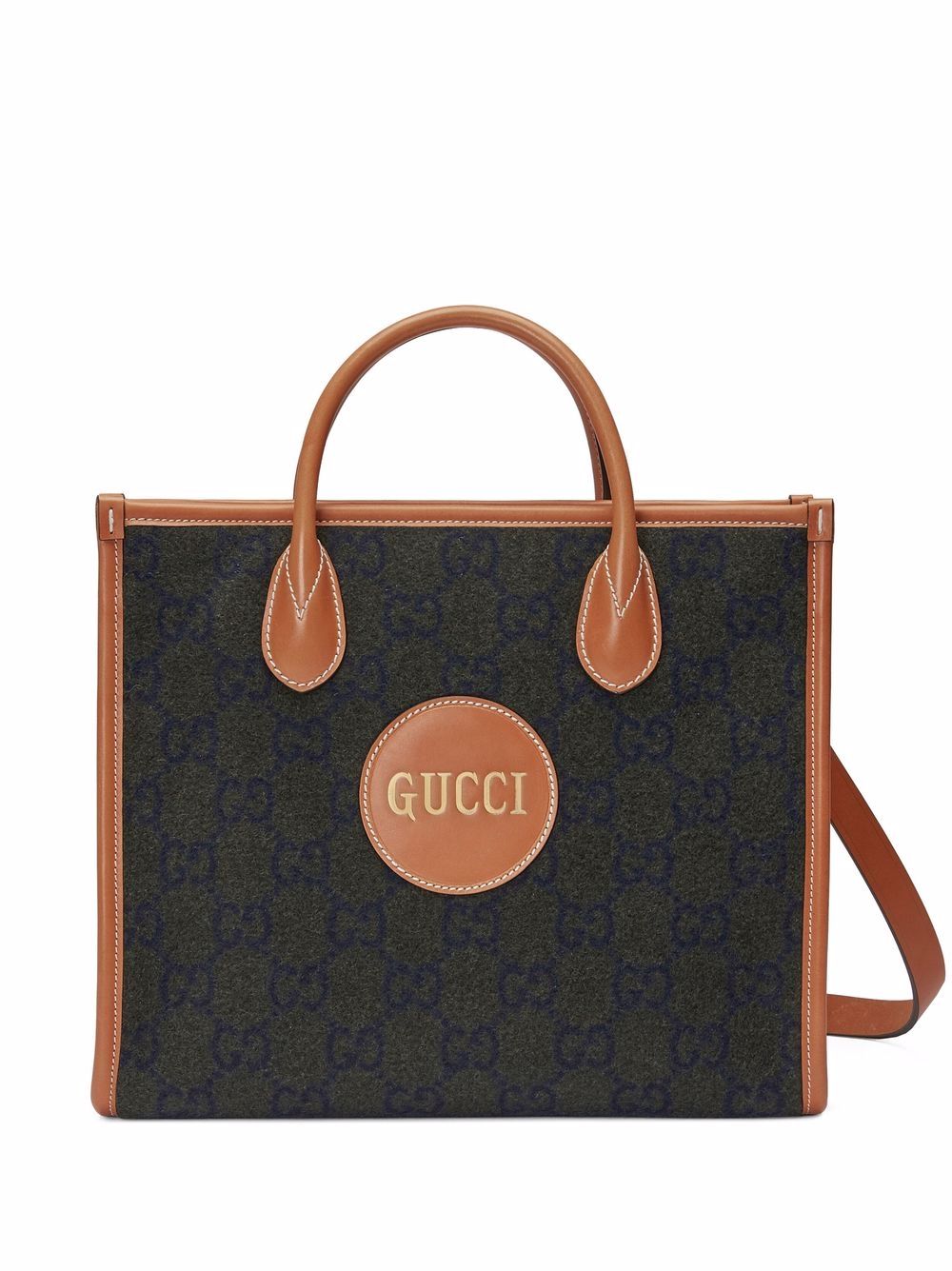 G*u*i gg pattern logo-patch tote