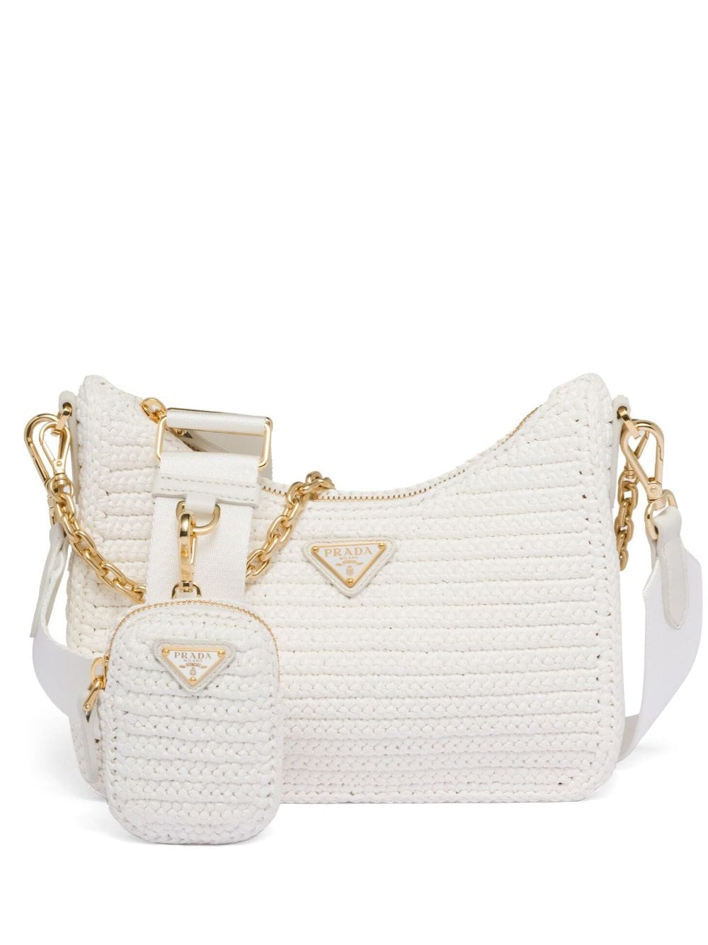 Pra*a re-edition 2005 crochet-knit shoulder bag