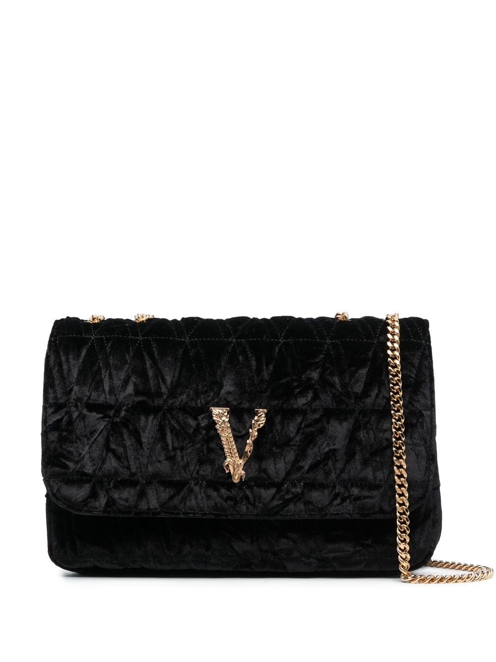 Versace Virtus velvet shoulder bag