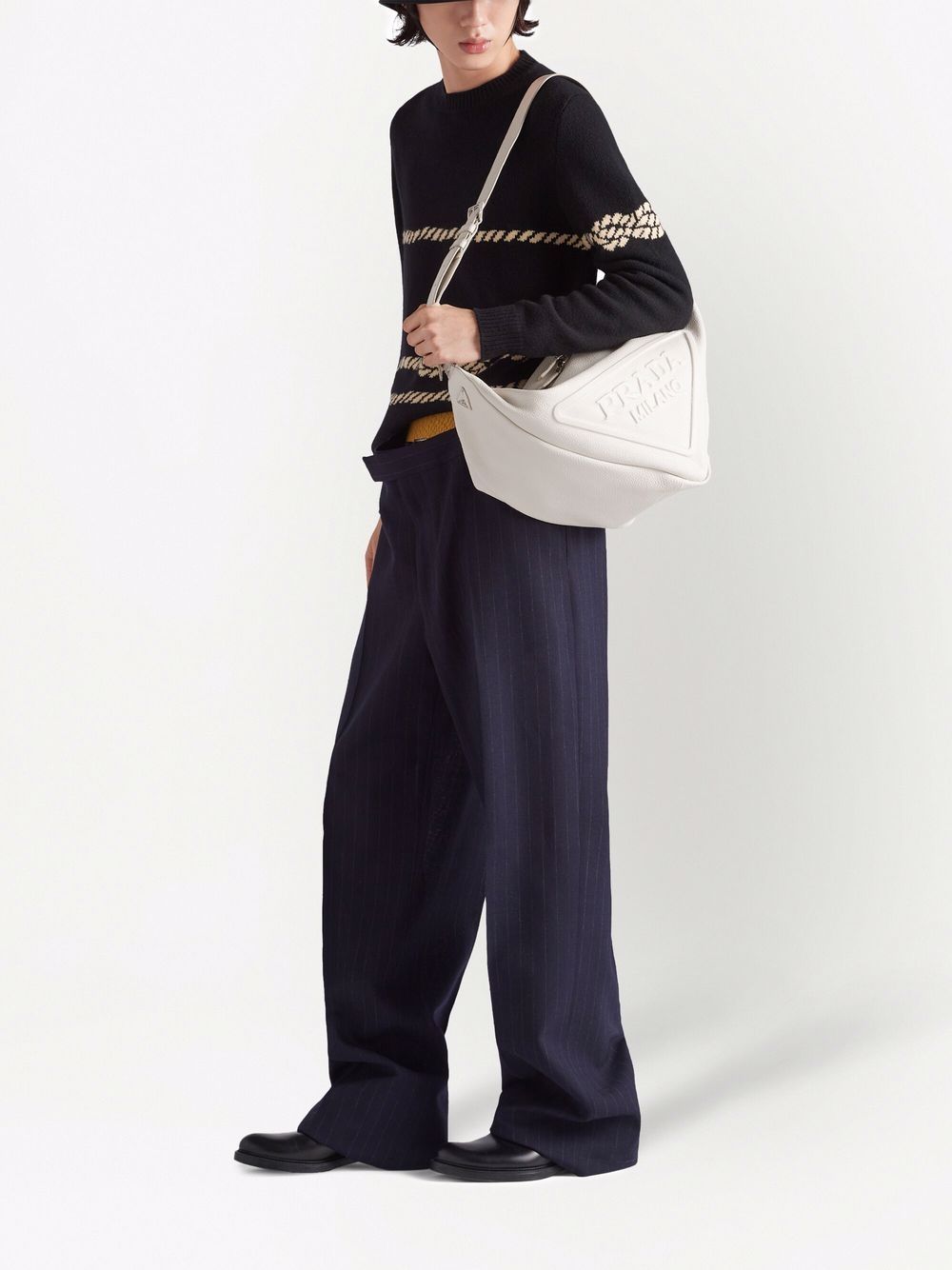 Pra*a leather triangle shoulder bag