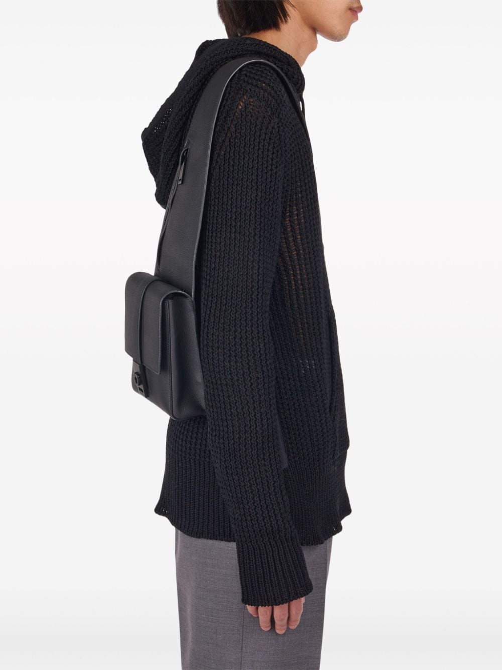 Ferragamo asymmetric faux-leather messenger bag