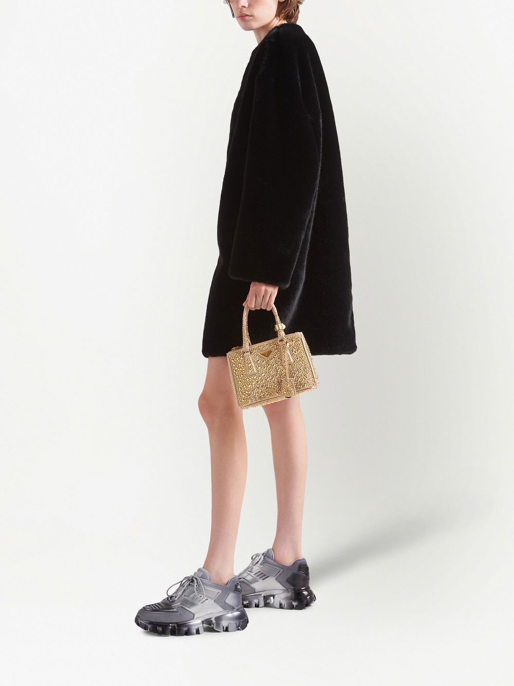 Pra*a galleria crystal-embellished satin mini bag