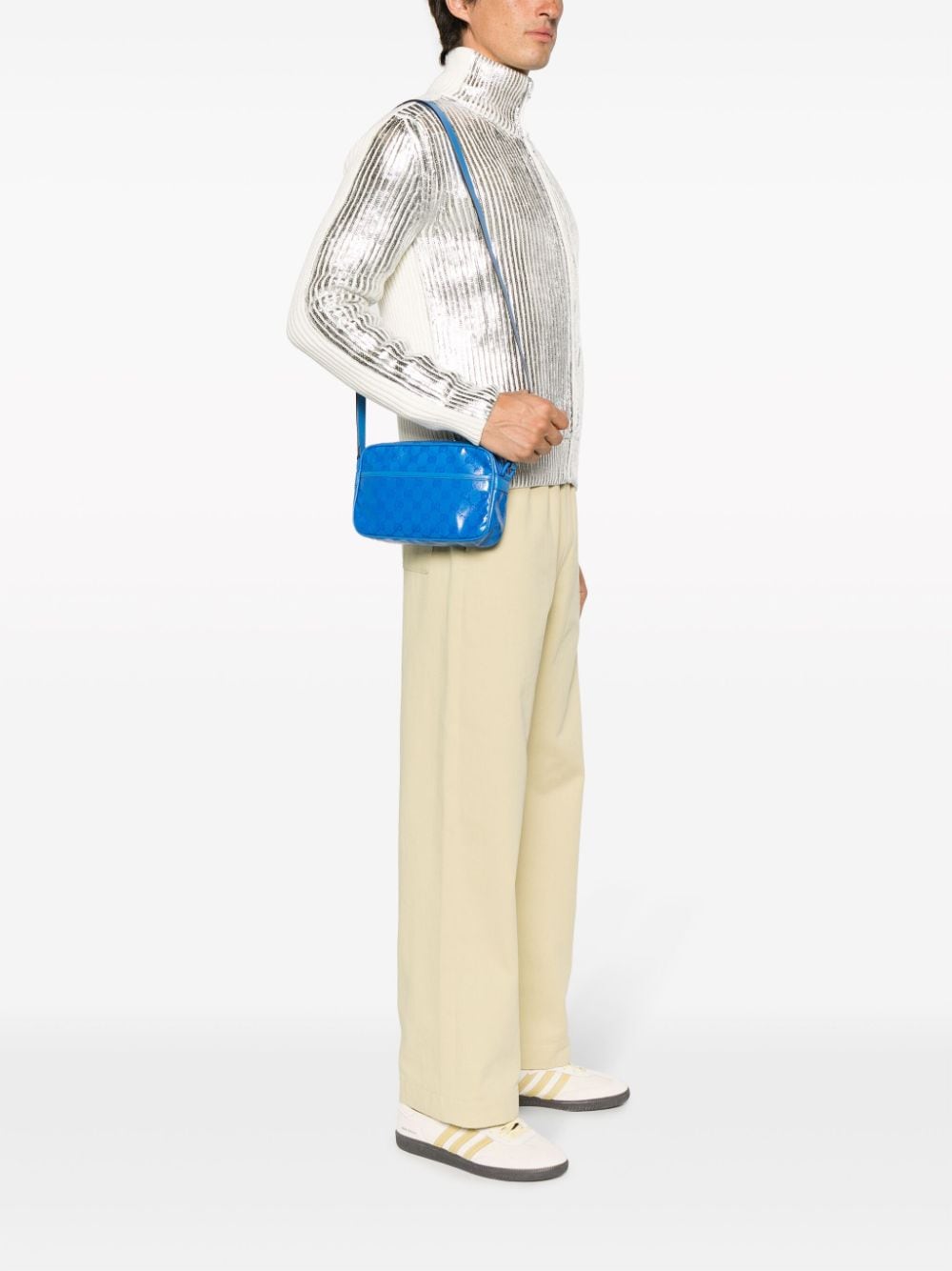 G*u*i interlocking g-logo leather shoulder bag