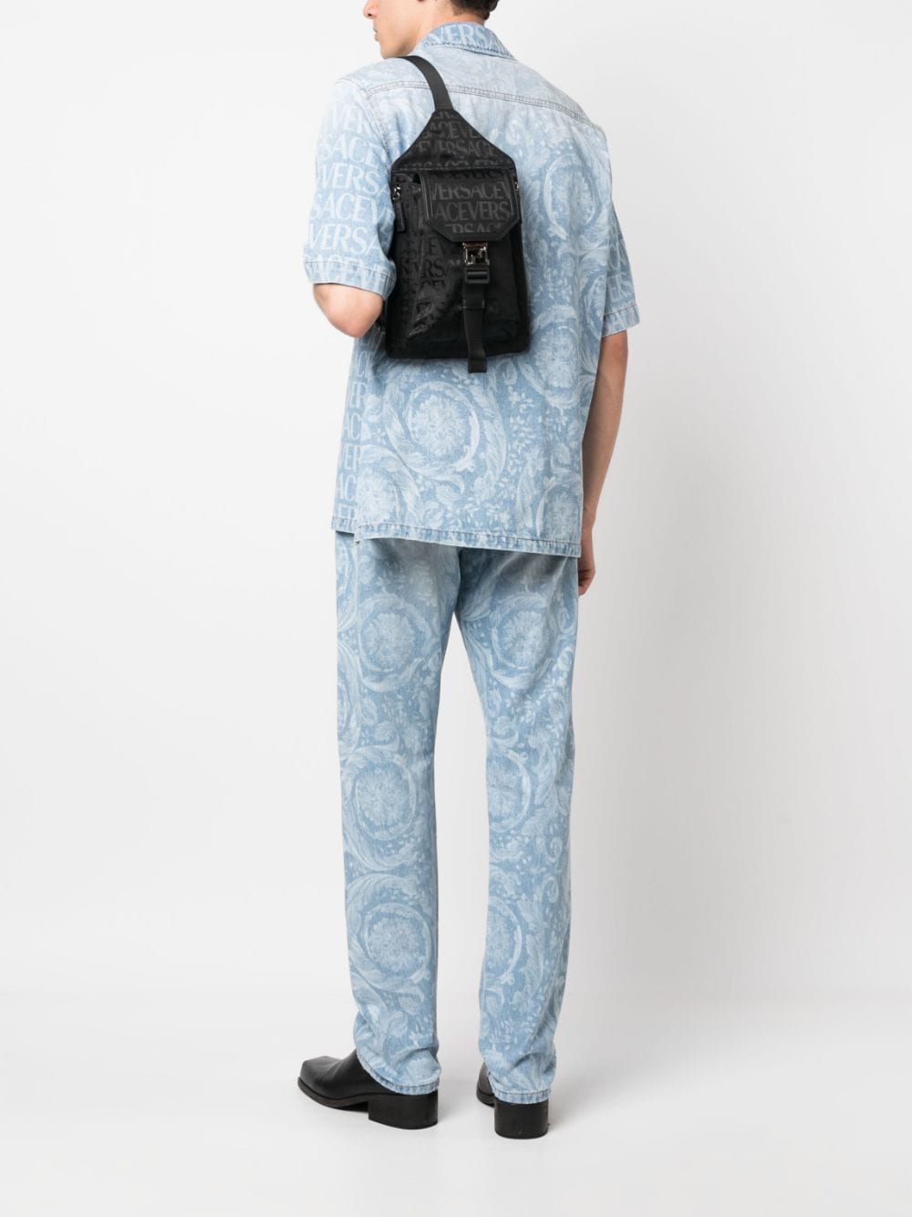 Versace logo-jacquard backpack