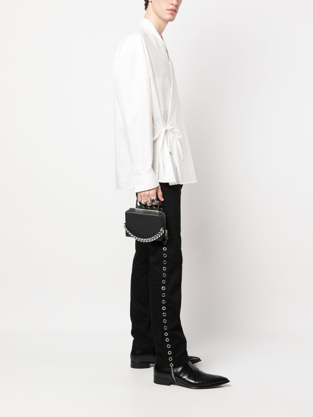 Alexander McQueen knuckleduster leather box clutch