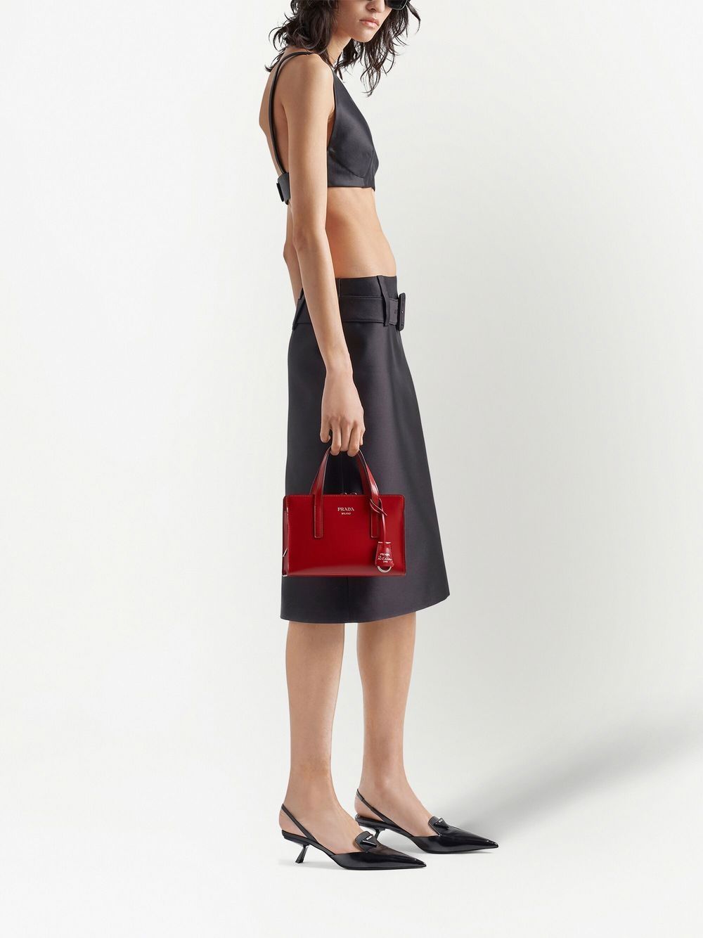 Pra*a mini re-edition 1995 brushed leather tote bag