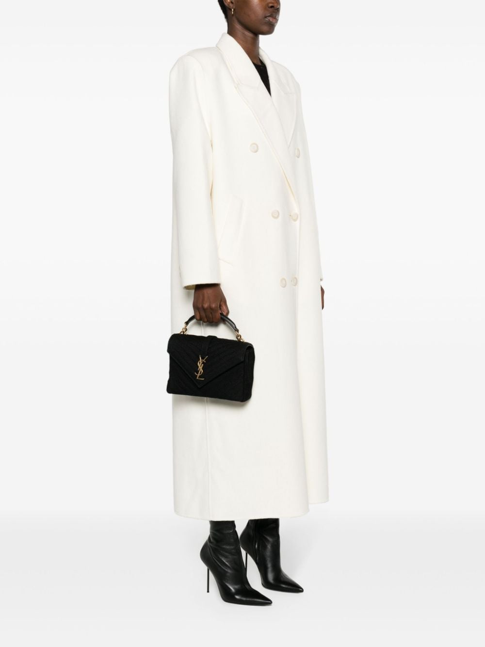 Saint Laurent medium College bouclé tote bag