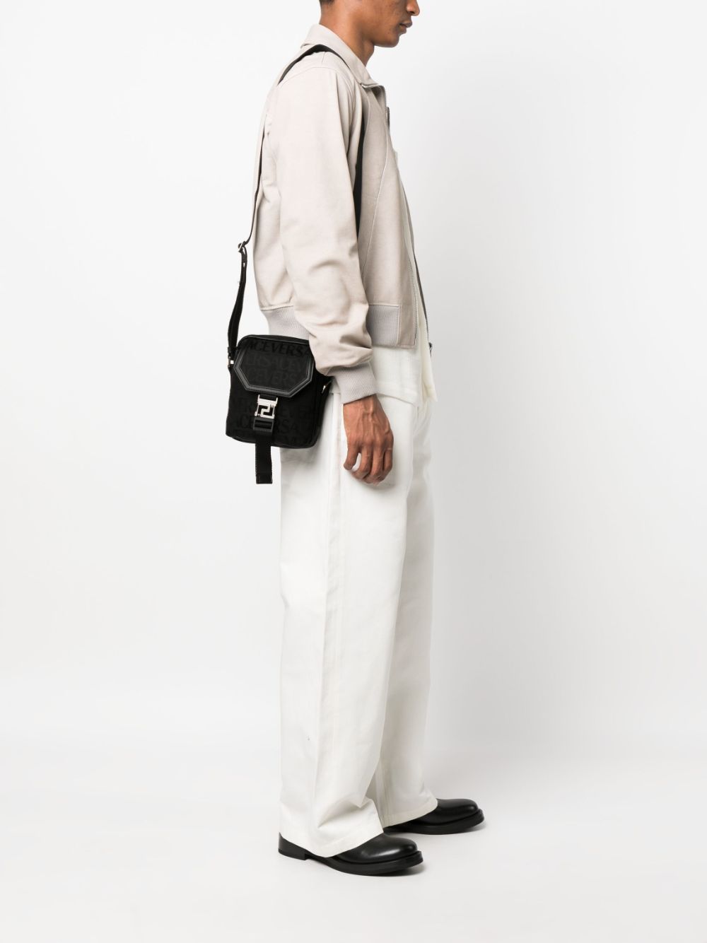Versace logo-print messenger bag