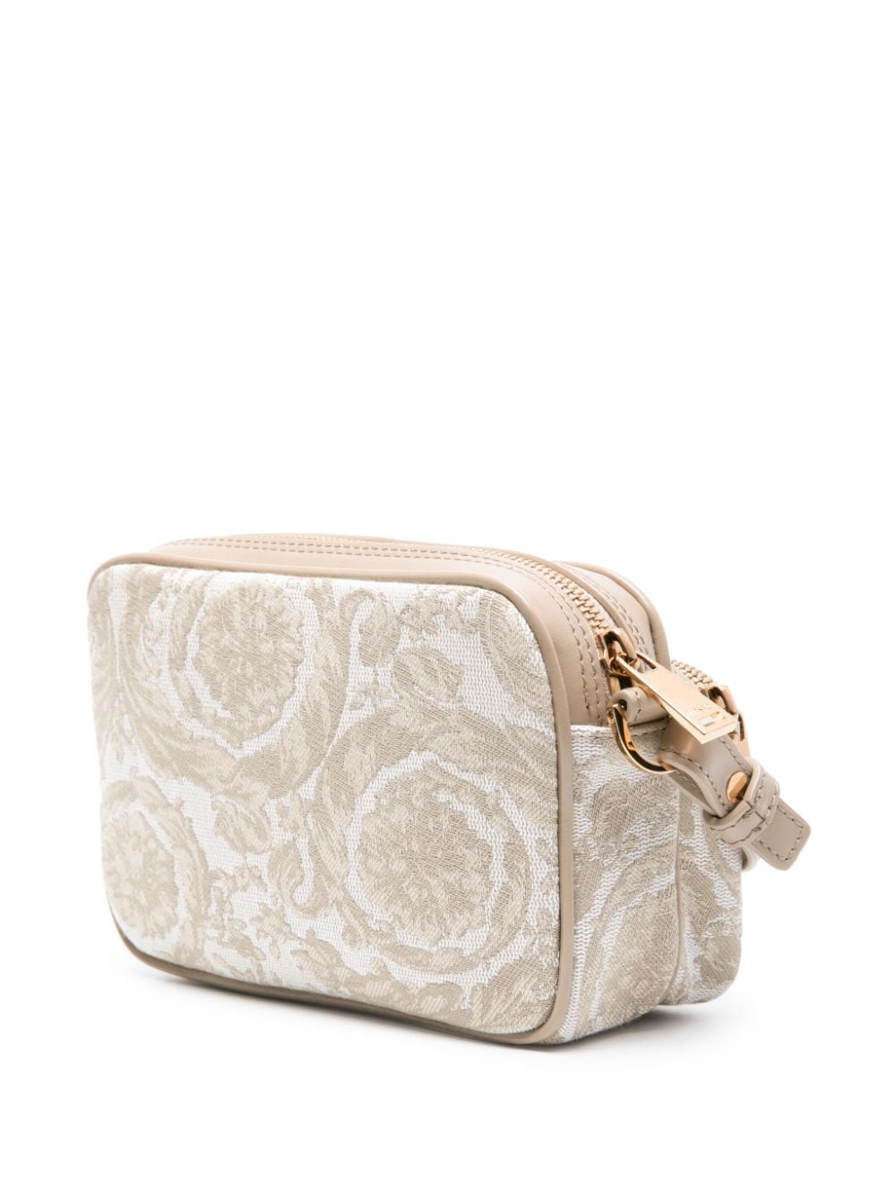 Versace Barocco-jacquard leather messenger bag