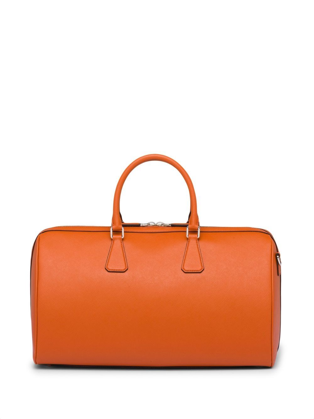 Pra*a leather logo-patch travel bag