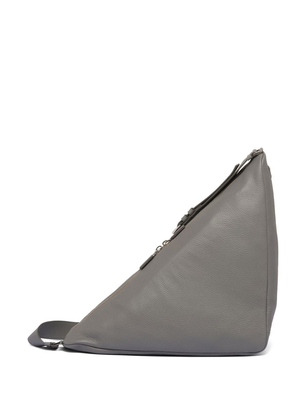 Pra*a triangle leather messenger bag