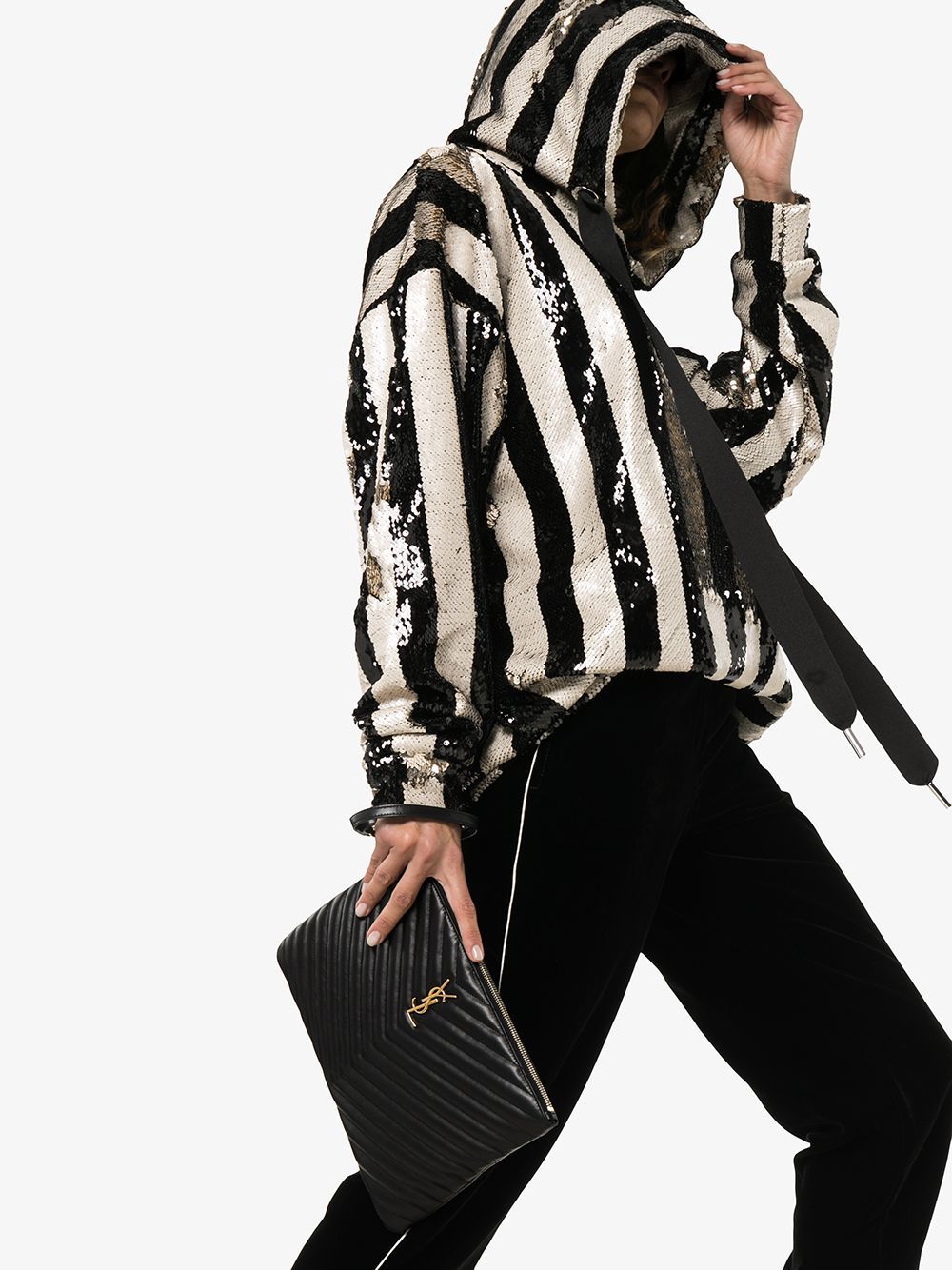Saint Laurent quilted monogram clutch bag