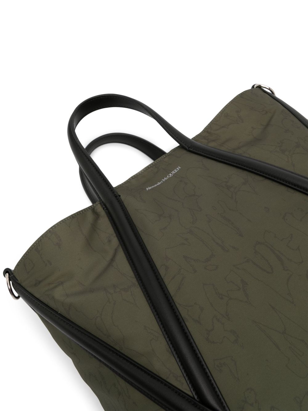 Alexander McQueen panelled-leather gabardine bag