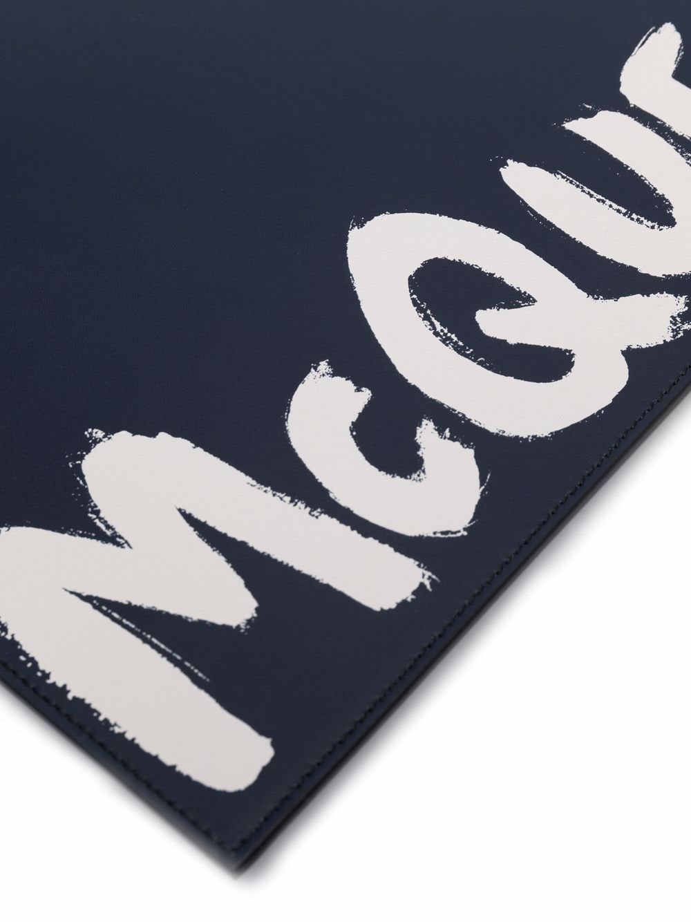 Alexander McQueen logo-print clutch bag