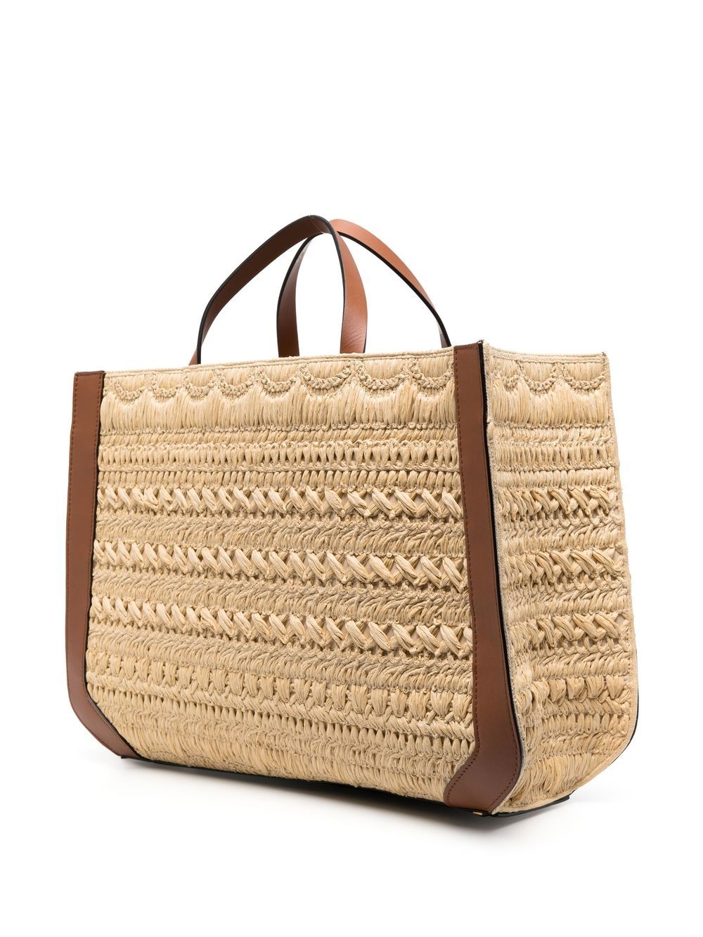 Valentino Garavani VLogo Signature embroidered raffia tote bag