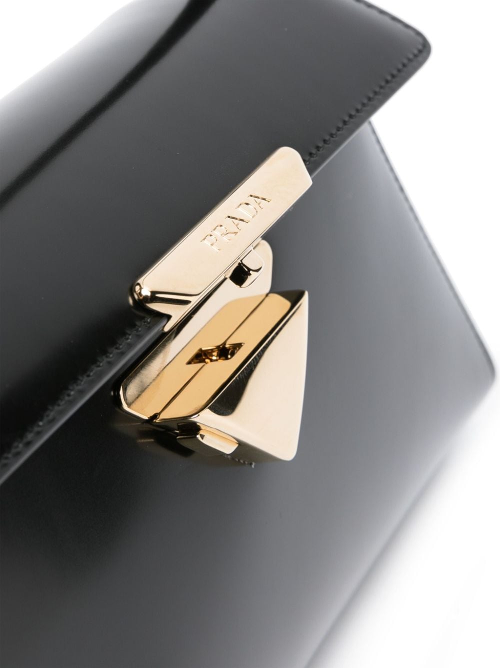 Pra*a triangle-logo leather shoulder bag