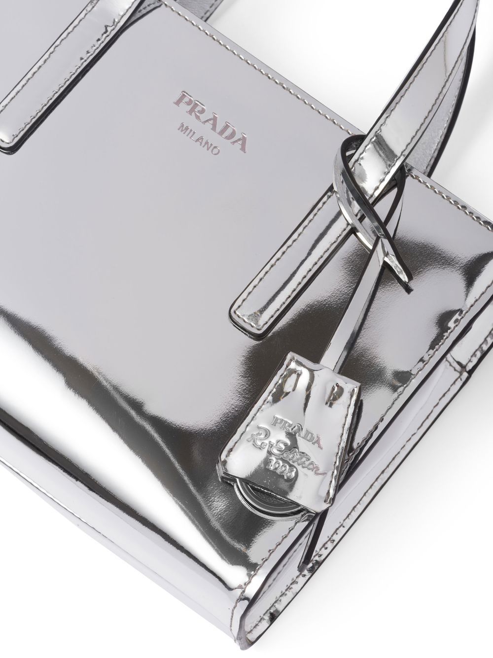Pra*a re-edition 1995 metallic tote bag