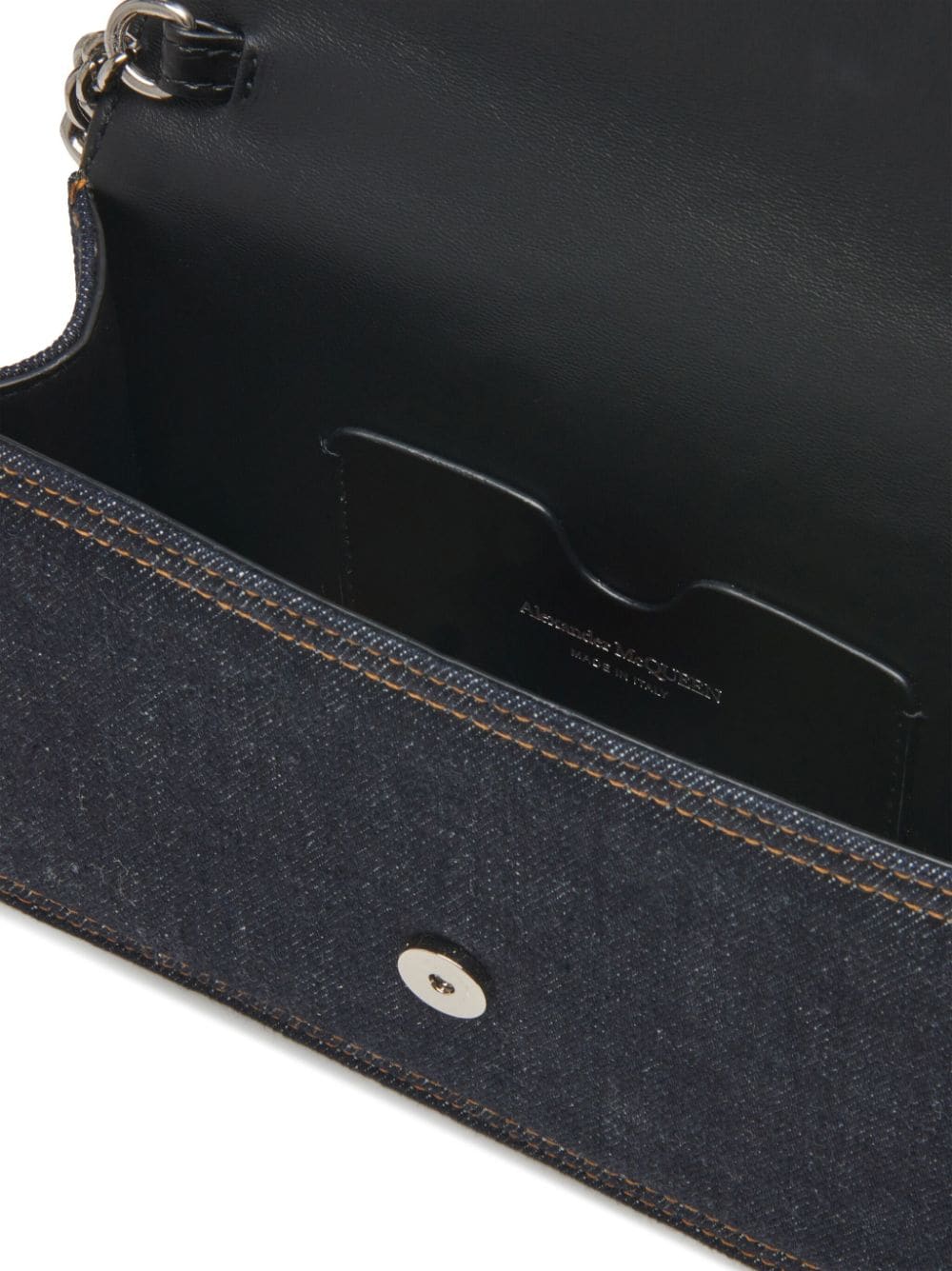 Alexander McQueen small Skull denim satchel bag