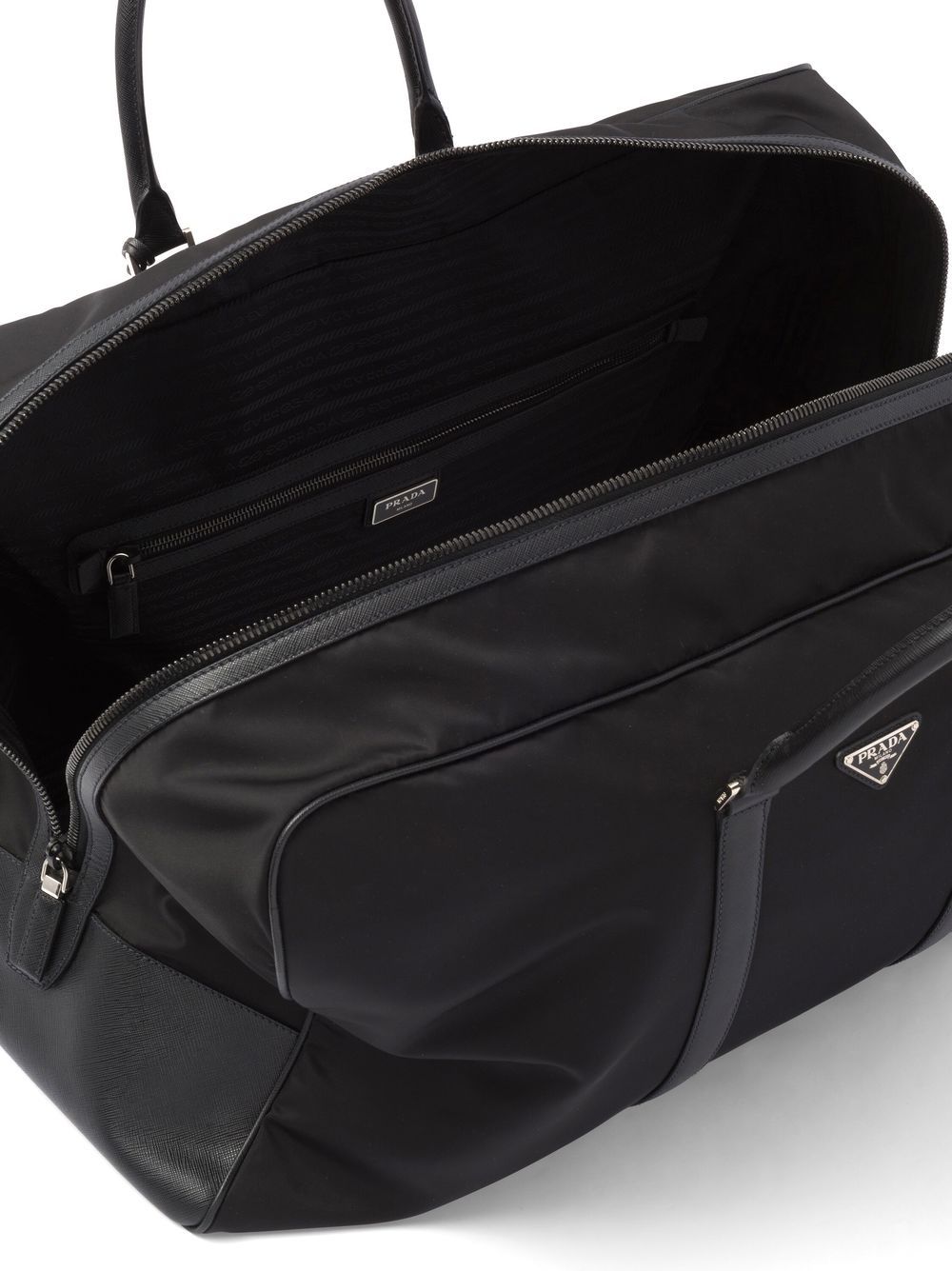 Pra*a logo-patch duffle bag
