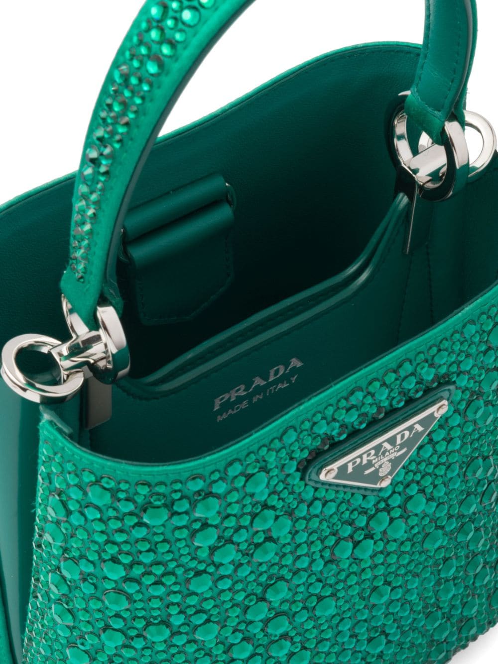 Pra*a small panier crystal-embellished tote bag