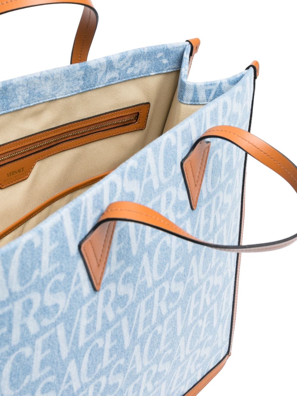 Versace Versace Allover-print denim tote bag