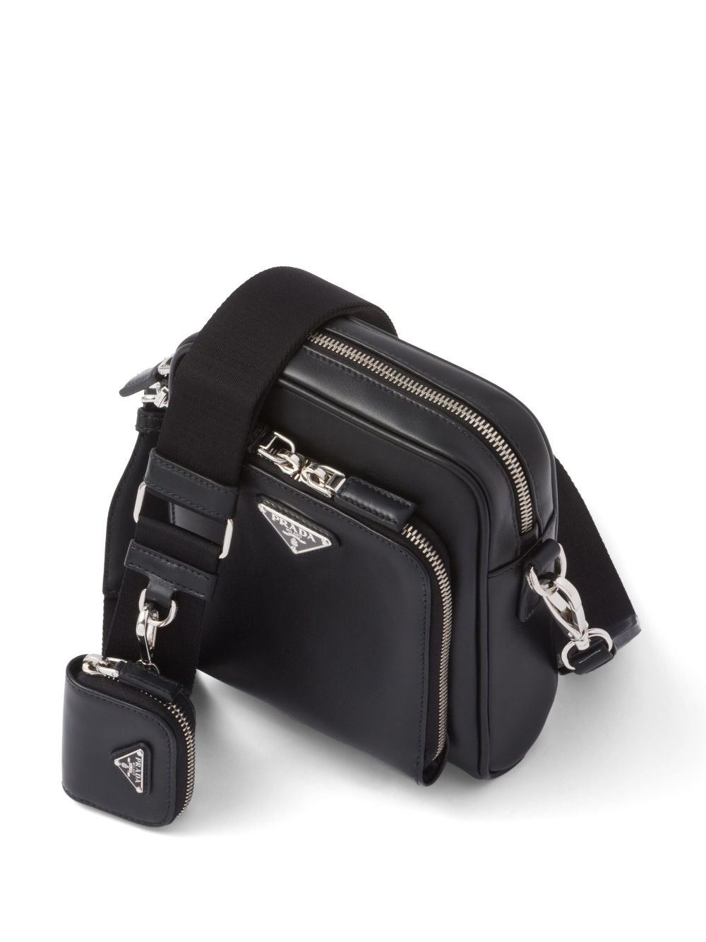 Pra*a triangle-logo leather shoulder bag