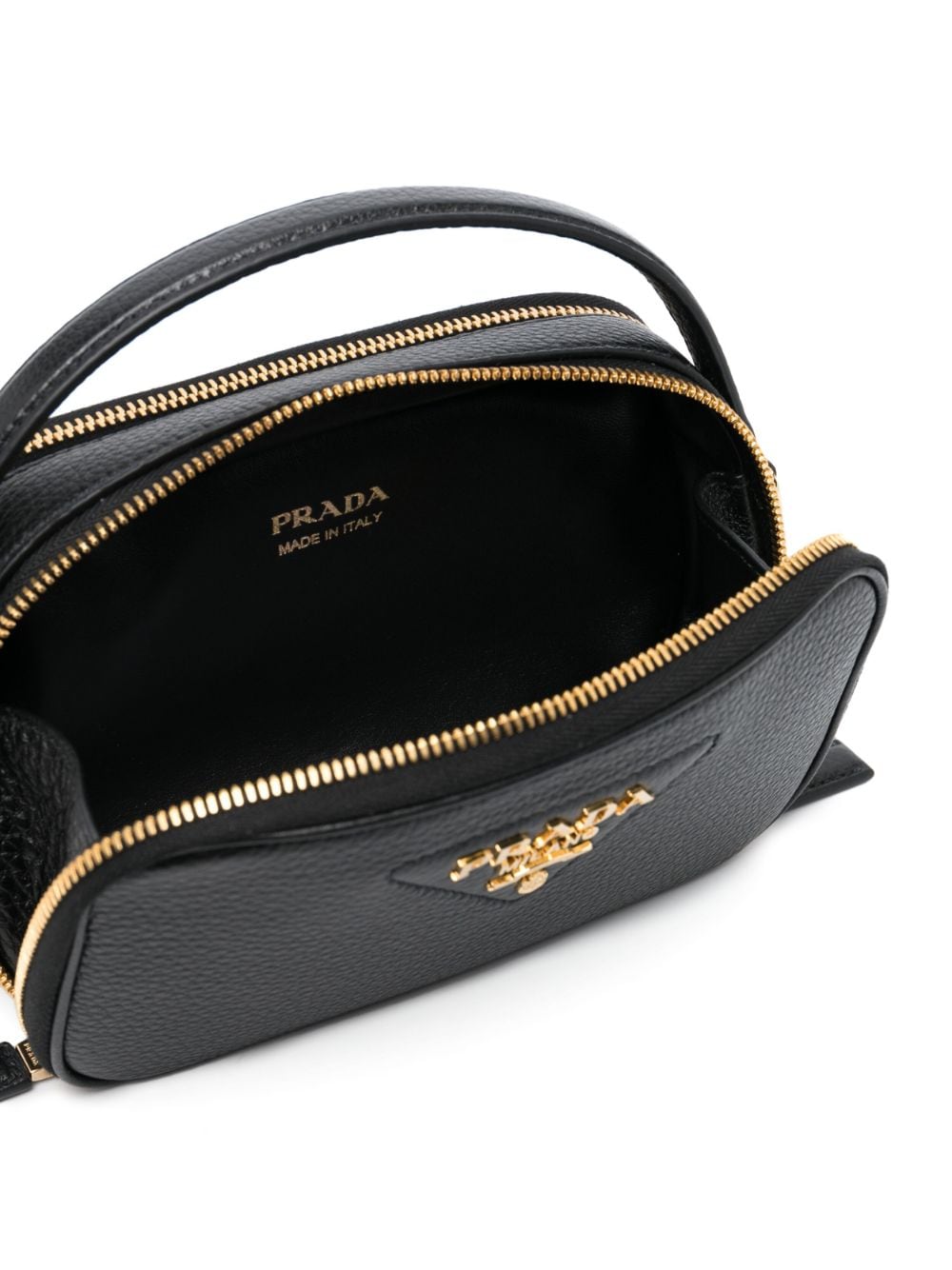 Pra*a triangle-logo leather tote bag