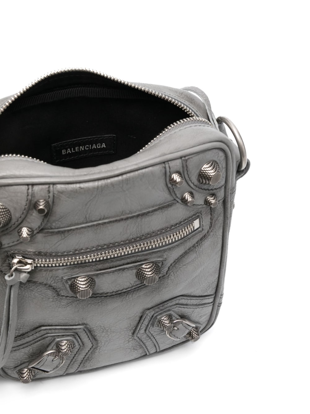 Ba*len*cia*ga le cagole cracked leather messenger bag