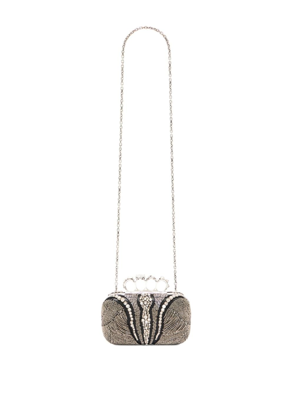 Alexander McQueen Knuckle bead-embellished clutch