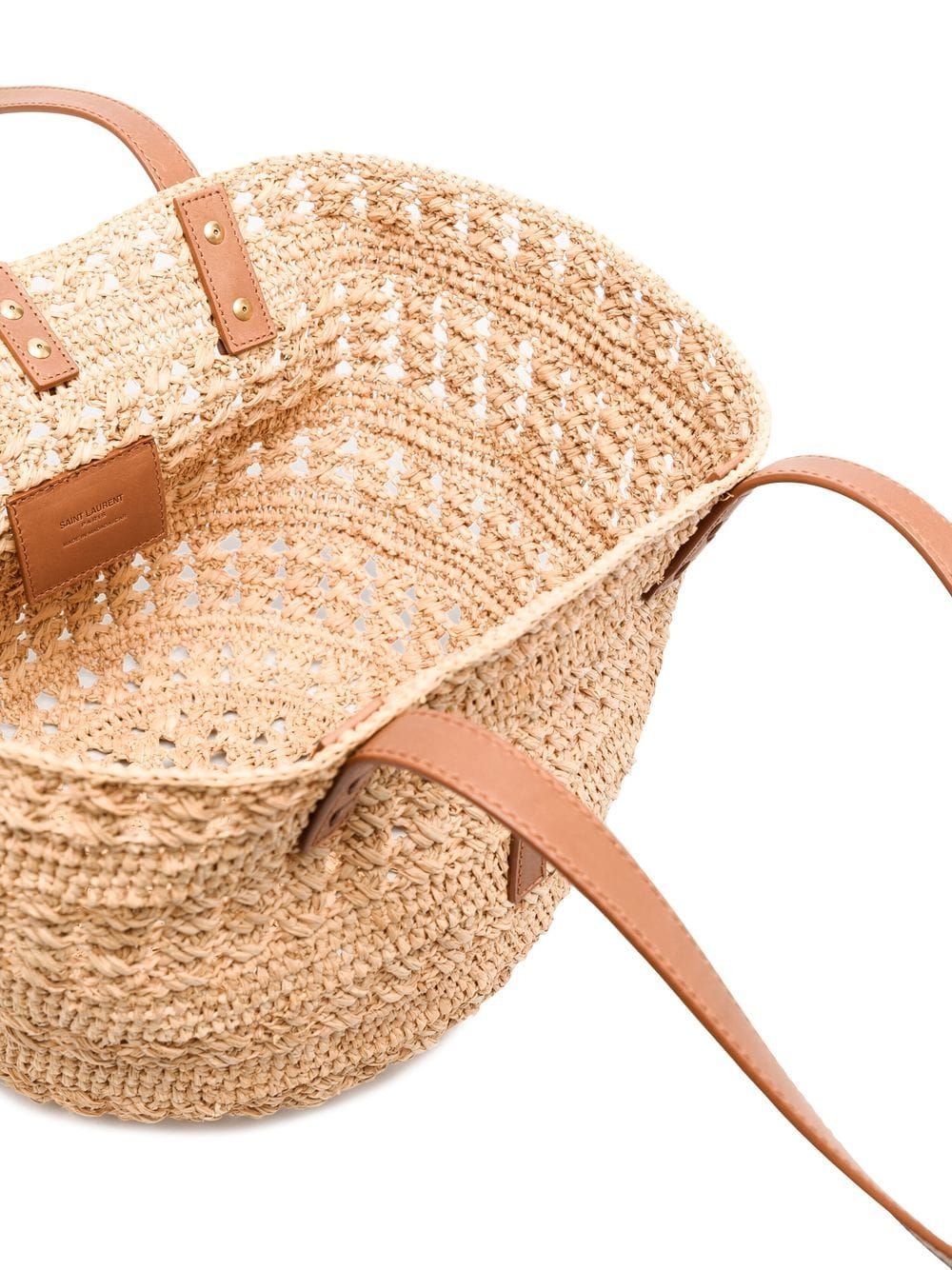 Saint Laurent Pannier straw tote bag