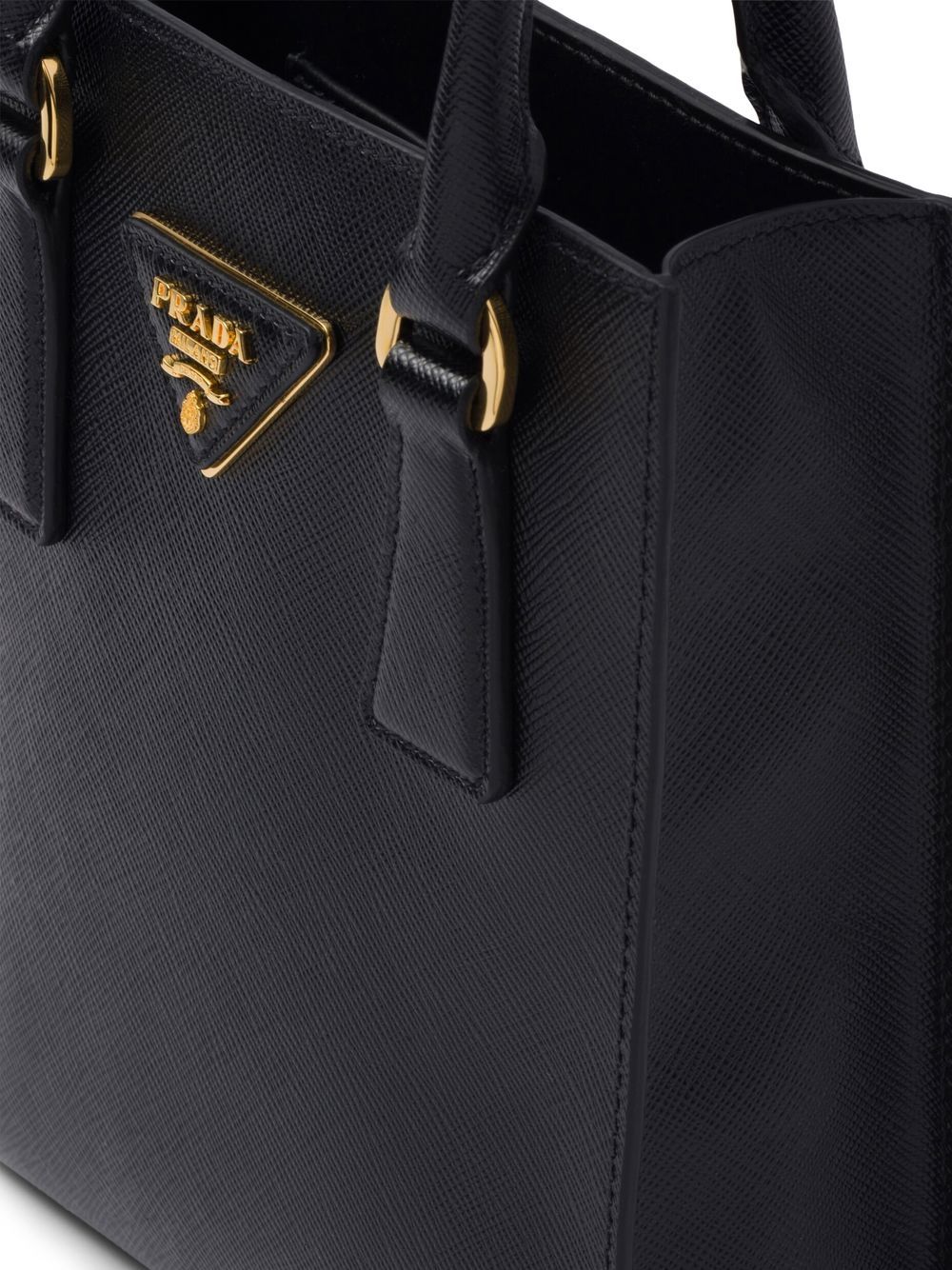 Pra*a triangle-logo saffiano-leather tot