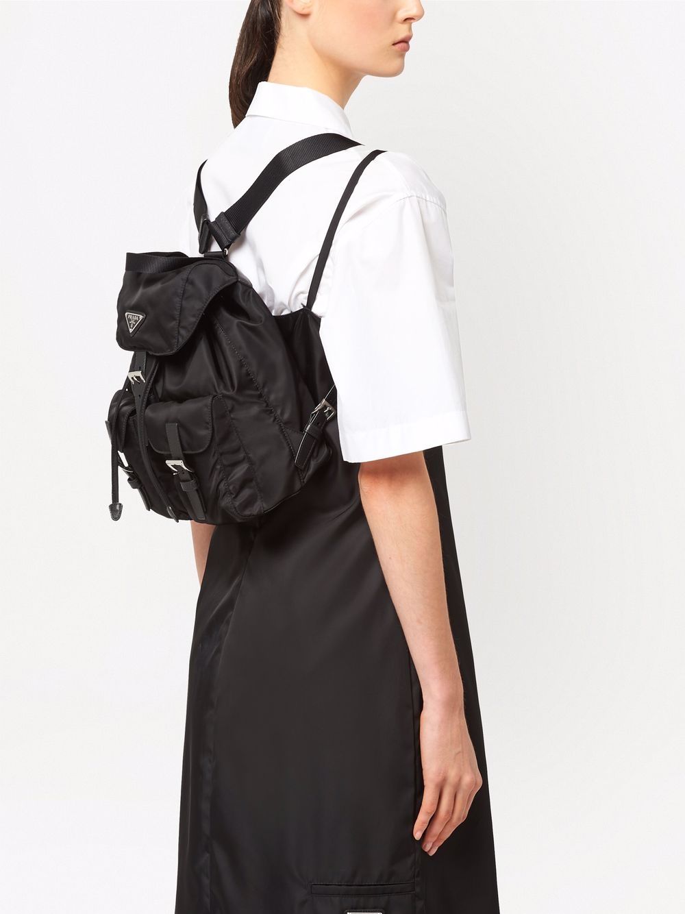 Pra*a logo-plaque backpack