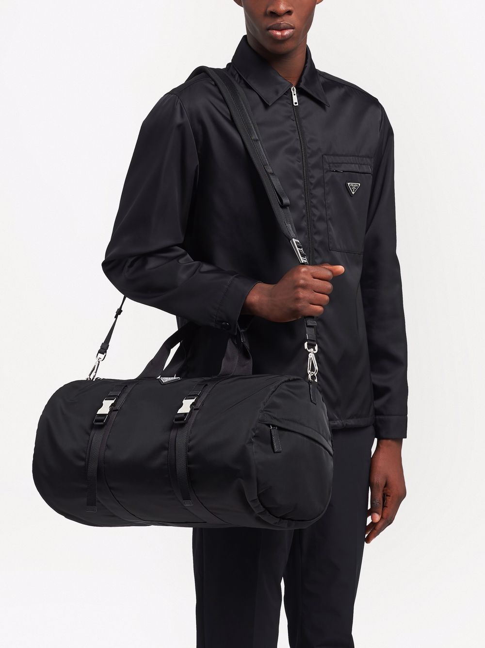Pra*a logo-embossed saffiano leather bag