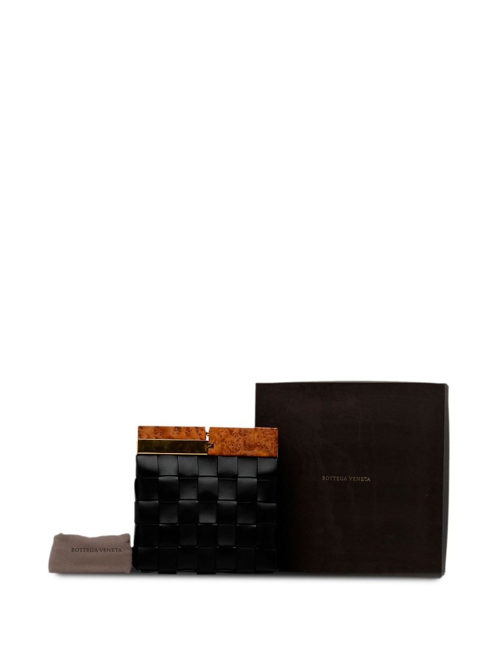 Bo*te*ga ve*ne*ta  intrecciato snap clutch bag