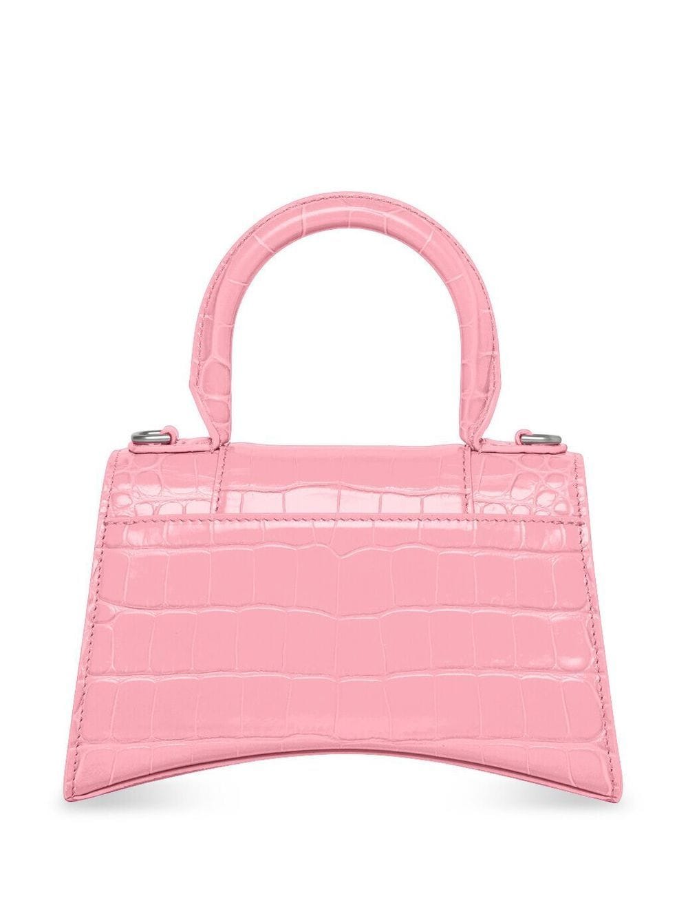 Ba*len*cia*ga hourglass crocodile-embossed handbag